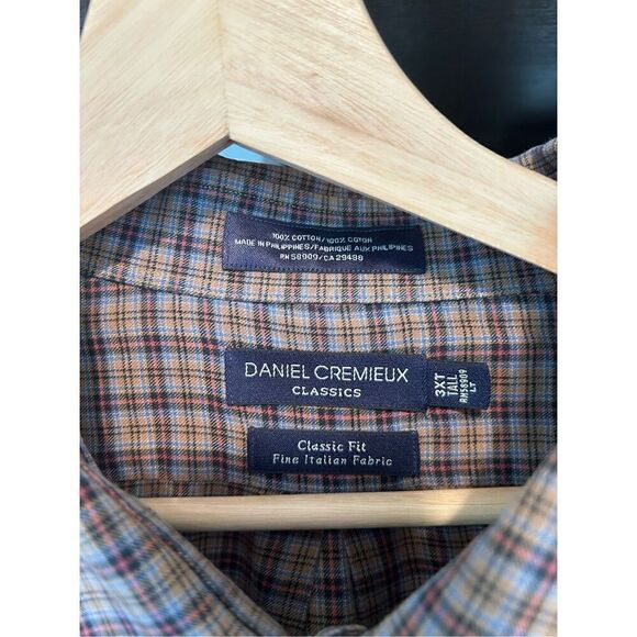 🐿️ Daniel Cremiux Classics Classic Fit Fine Italian Fabric Button Front Top 3XT - Picture 3 of 5